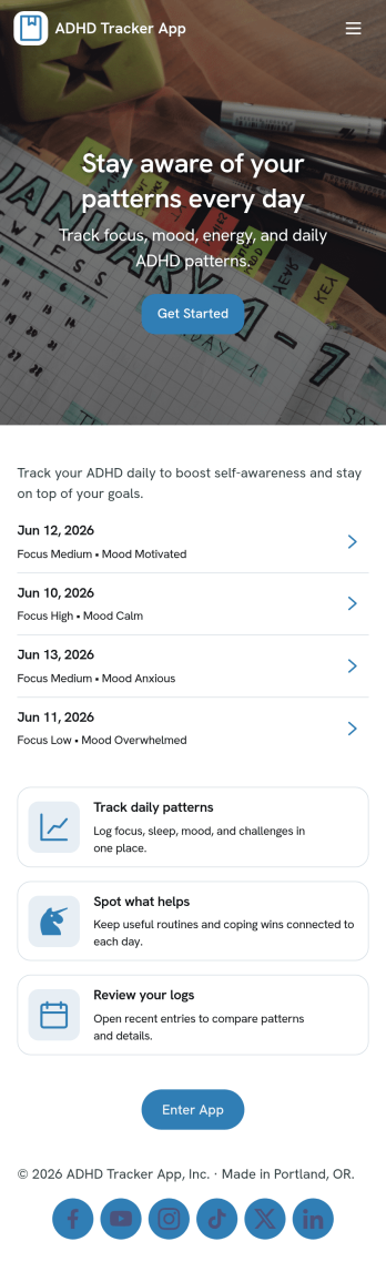 Adhd Tracker App Template