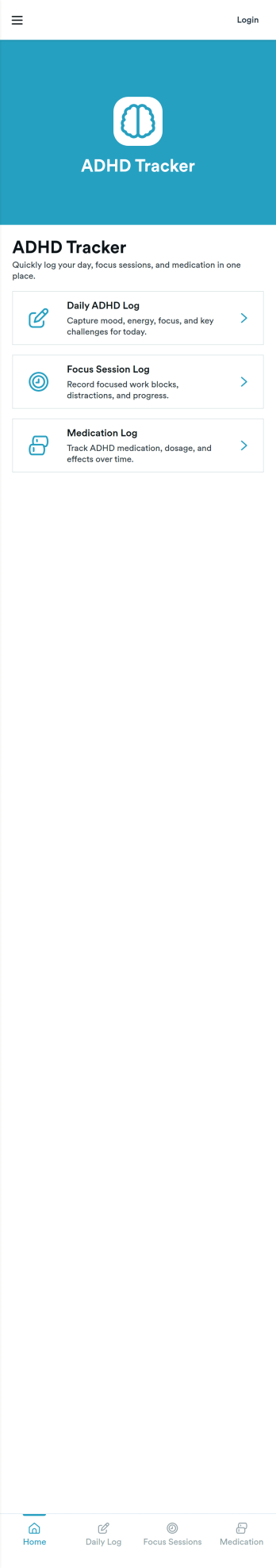 ADHD Tracker App Template