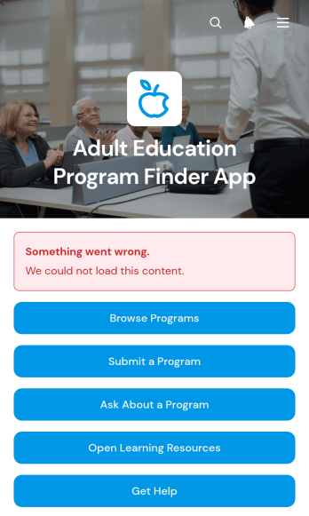 Adult Education Program Finder App Template