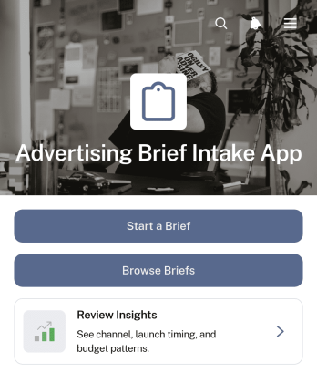 Advertising Brief Intake App Template
