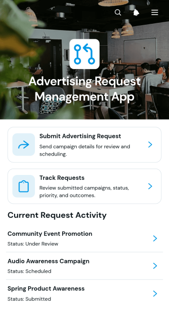 Advertising Request Management App Template