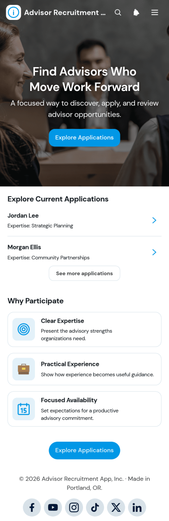Advisor Recruitment App Template