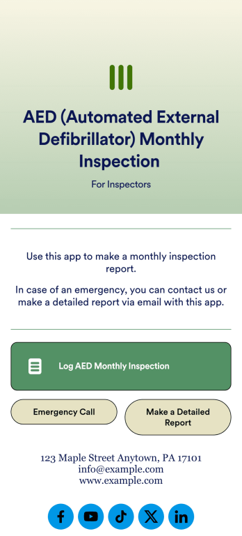 AED Monthly Inspection App Template