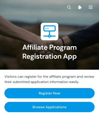 Affiliate Program Registration App Template