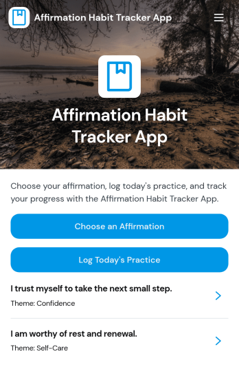 Affirmation Habit Tracker App Template