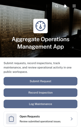 Aggregate Operations Management App Template