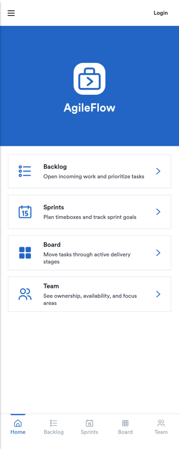 Agile Project Management App Template