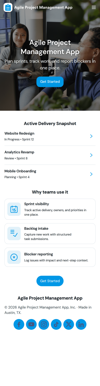 Agile Project Management App Template