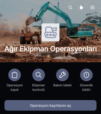 Ağır Ekipman Operasyonları Uygulama Șablonu