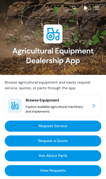 Agricultural Equipment Dealership App Template