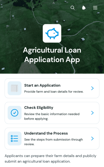 Agricultural Loan Application App Template