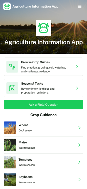 Agriculture Information App Template
