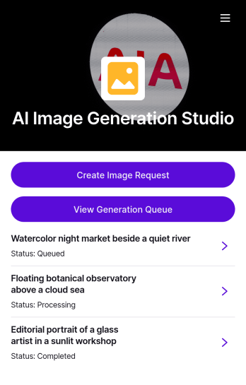 AI Image Generation Request App Template