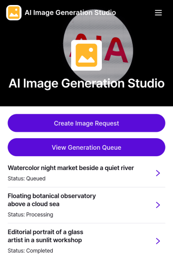 AI Image Generation Studio App Template