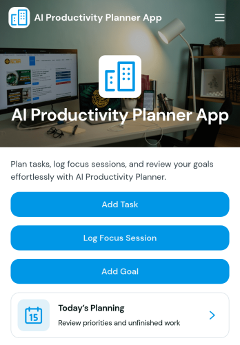 AI Productivity Planner App Template
