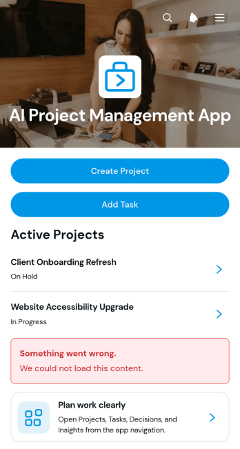 AI Project Management App Template