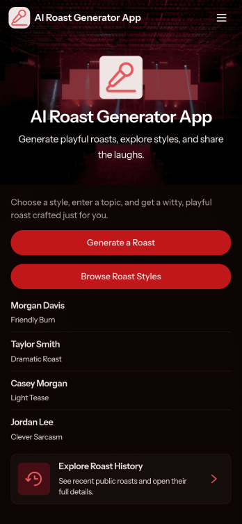 AI Roast Generator App Template