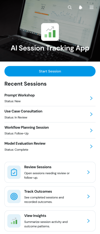 AI Session Tracking App Template