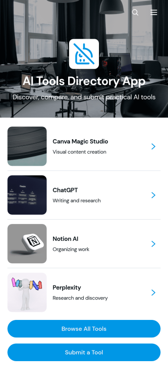 AI Tools Directory App Template