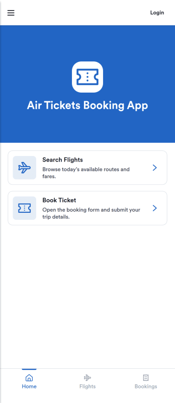 Air Tickets Booking App Template