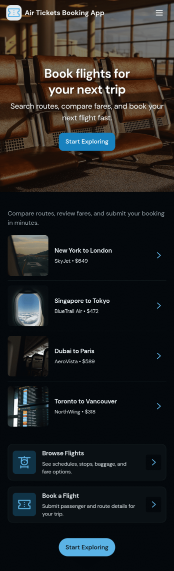 Air Tickets Booking App Template