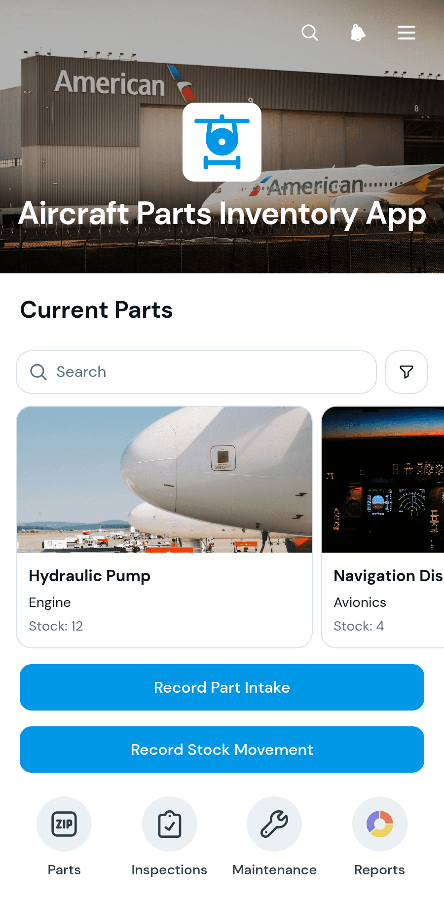 Aircraft Parts Inventory App Template | Jotform