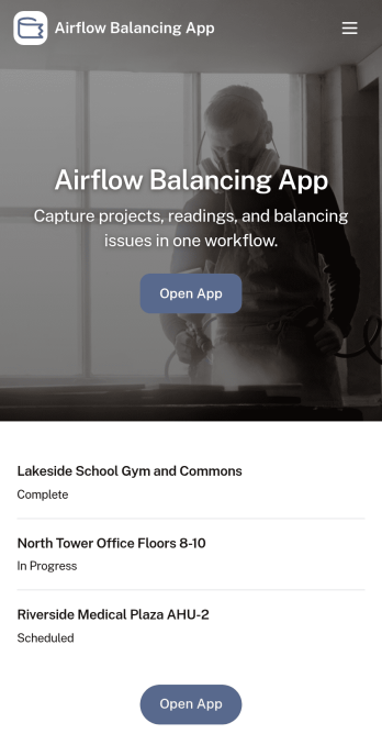 Airflow Balancing App Template