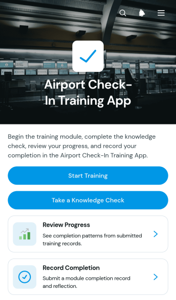Airport Check-In Training App Template