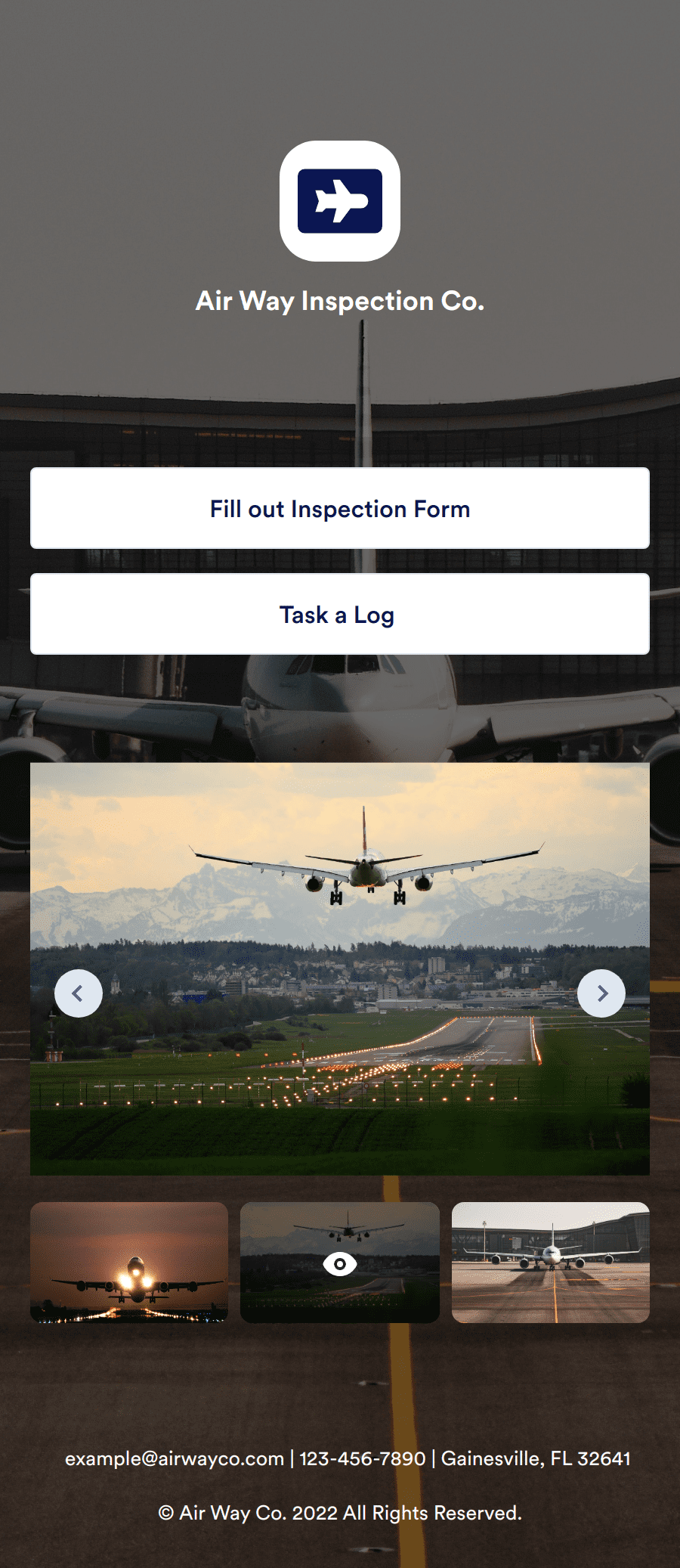 Airport Runway Surface Inspection App Template | Jotform