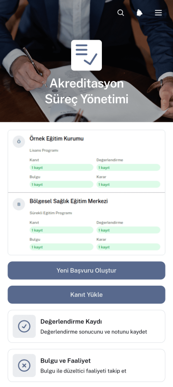 Akreditasyon Süreci Yönetim Uygulama Șablonu