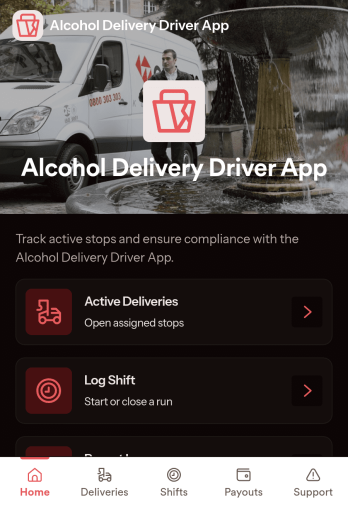 Alcohol Delivery Driver App Template