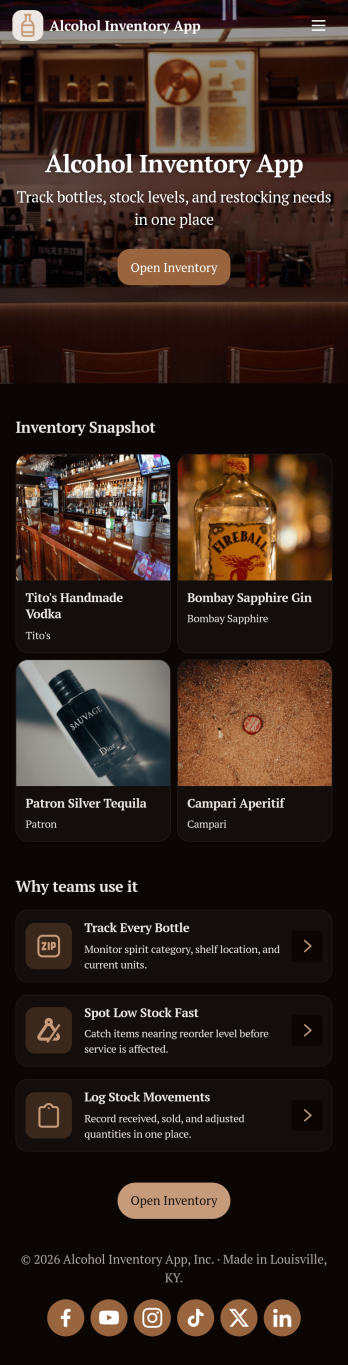 Alcohol Inventory App Template