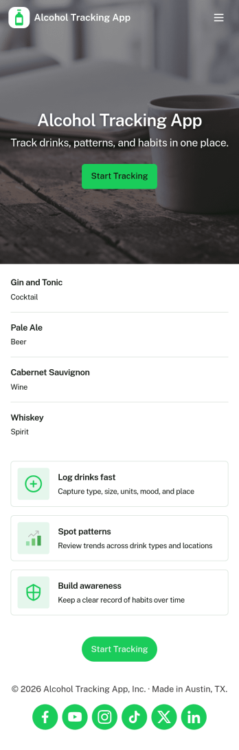 Alcohol Tracking App Template