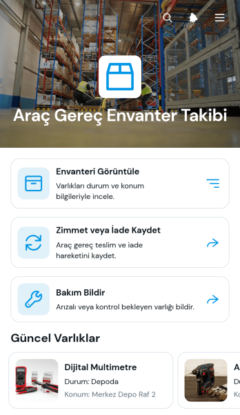 Alet Envanteri Takip Uygulama Șablonu