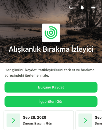 Alışkanlık Bırakma Takip Uygulama Șablonu