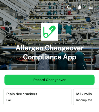 Allergen Changeover Compliance App Template