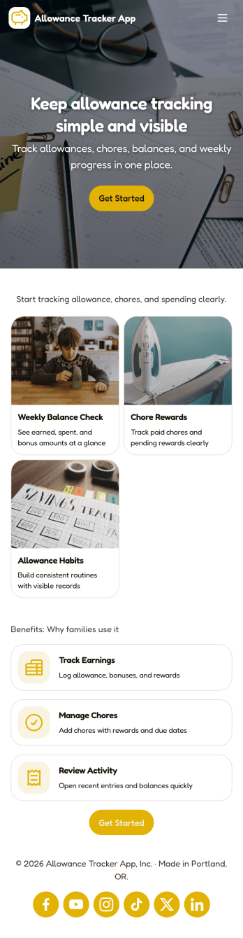Allowance Tracker App Template