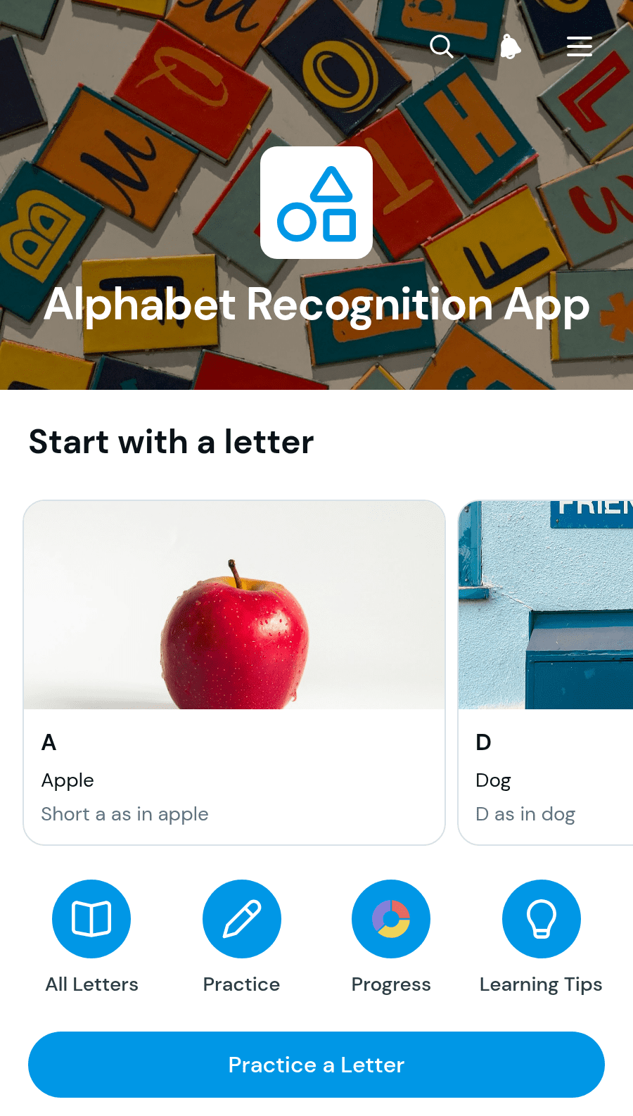 Alphabet Recognition App Template | Jotform