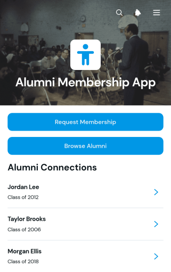 Alumni Membership App Template