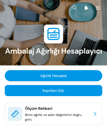 Ambalaj Ağırlığı Hesaplama Uygulama Șablonu