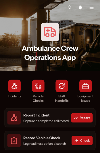 Ambulance Crew Operations App Template