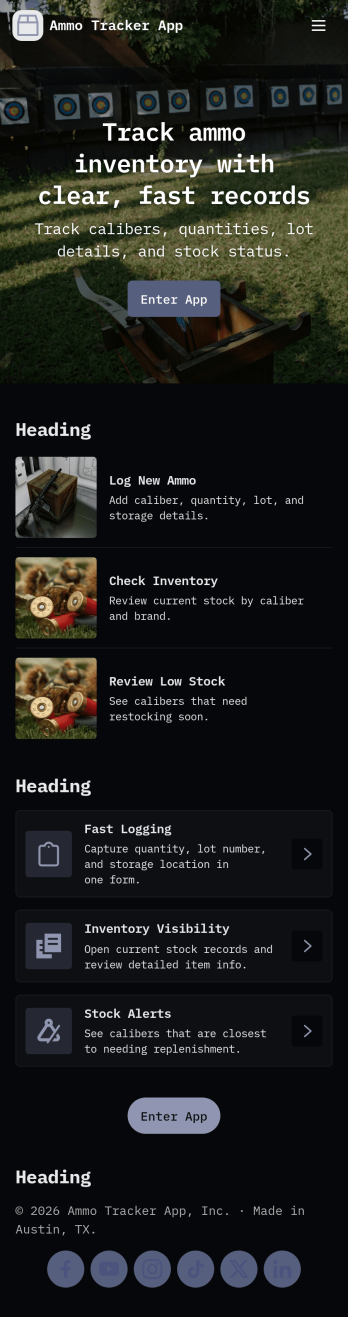 Ammo Tracker App Template