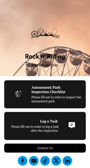 Amusement Park Inspection Checklist App Template