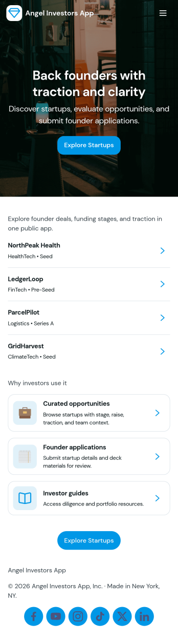 Angel Investors App Template