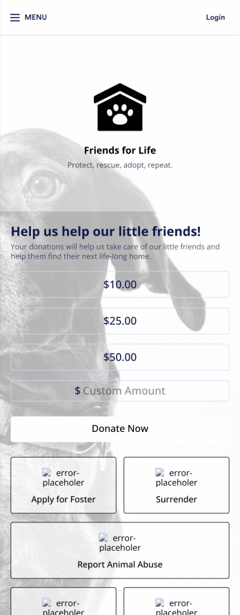 Animal Rescue App Template