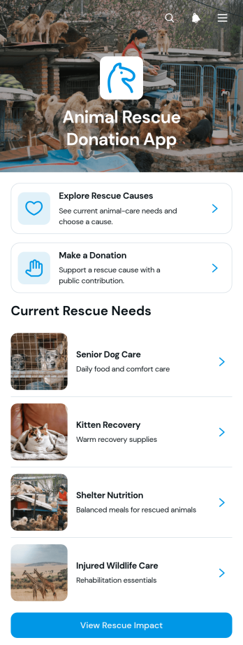 Animal Rescue Donation App Template