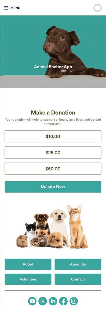 Animal Shelter App Template