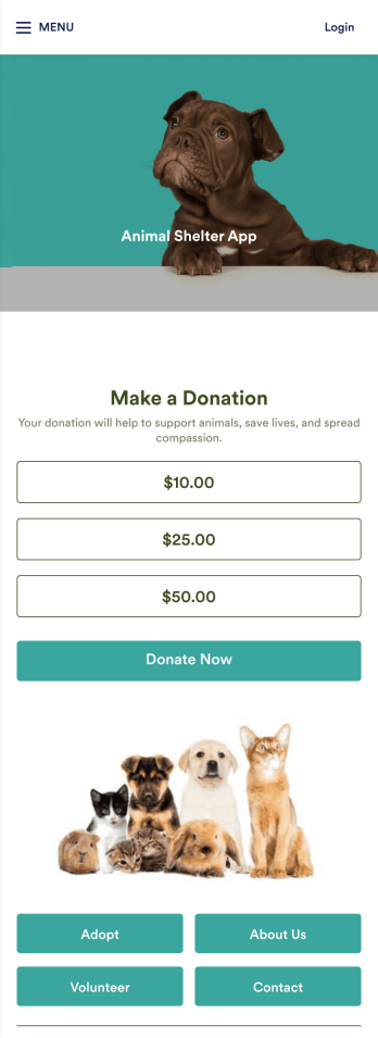Animal Shelter App Template