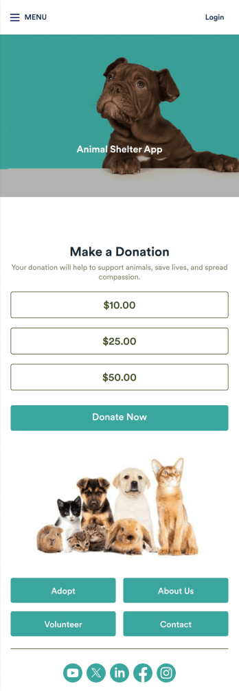 Animal Shelter App Template