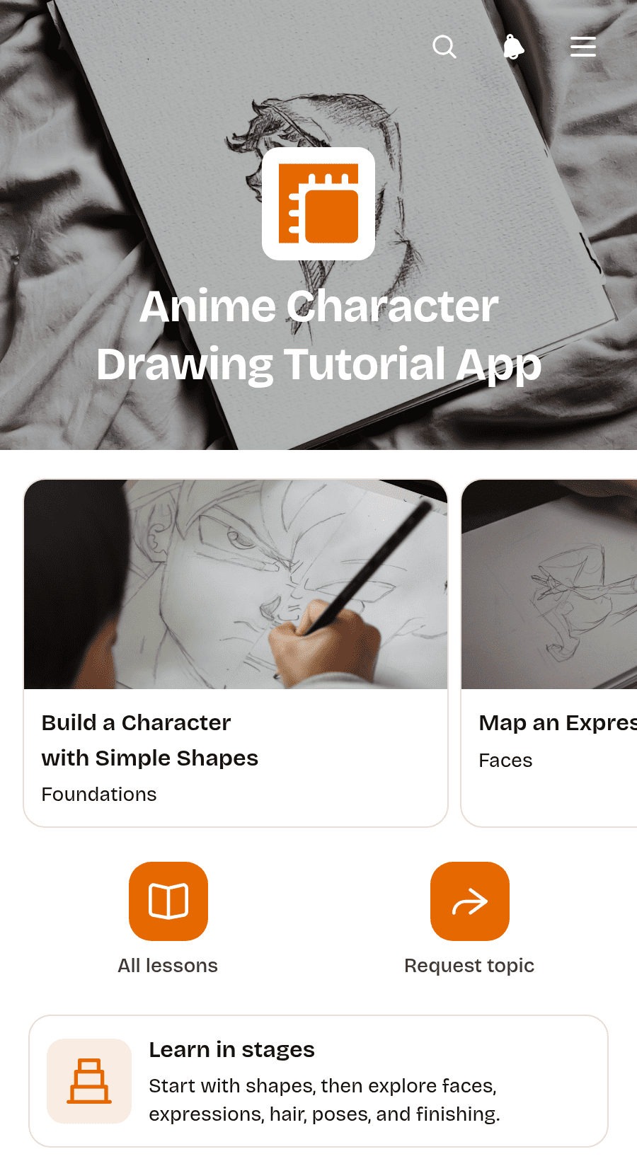 Anime Character Drawing Tutorial App Template | Jotform